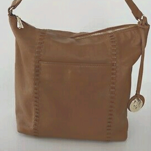 TOMMY BAHAMA Chic Classic Genuine Leather Hobo Bucket Tote